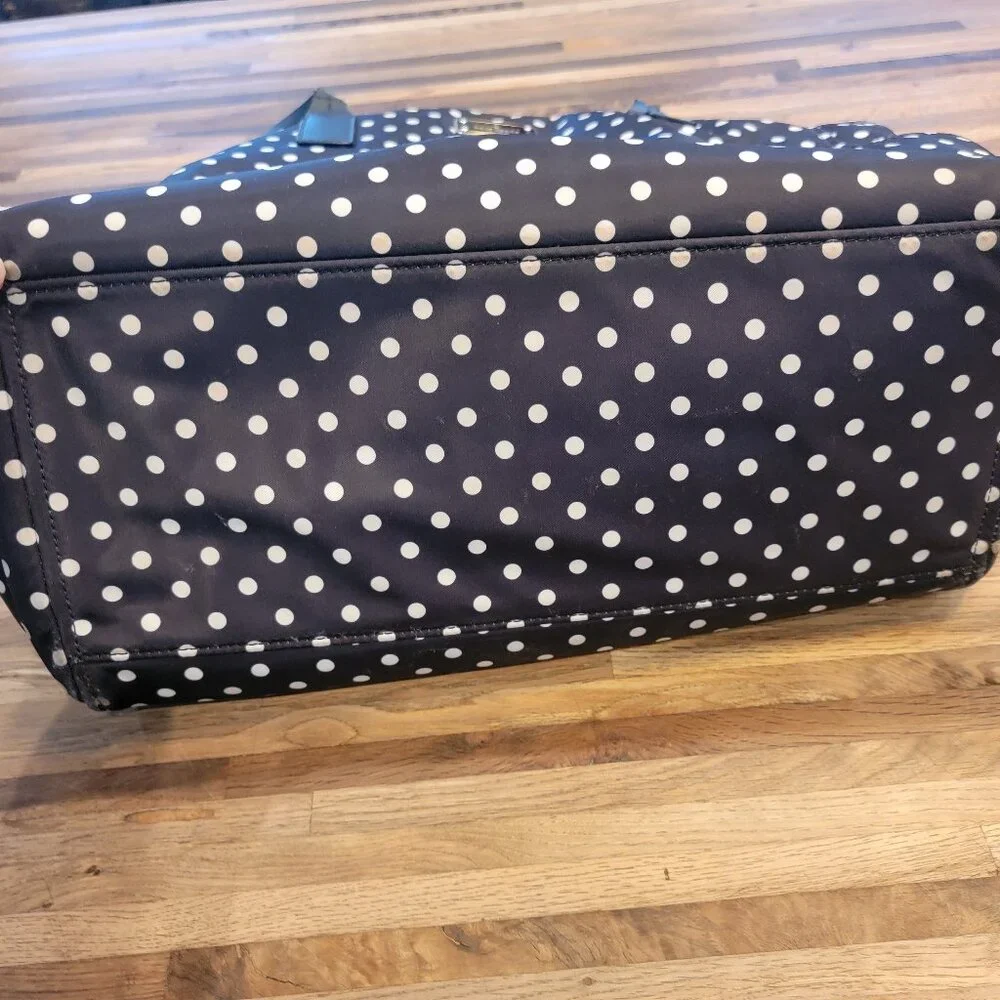 KATE SPADE Polka Dots Blue & White Nylon Adaira Baby Diaper Bag